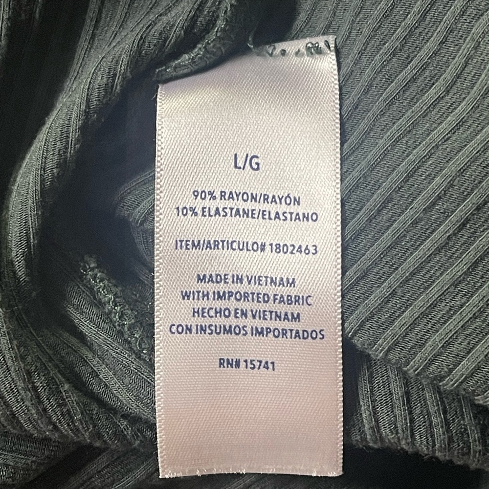 Splendid‎ Ribbed Long Sleeve Tee Forest Green Size L | Minimalist Capsule Basic - Picture 7 of 7